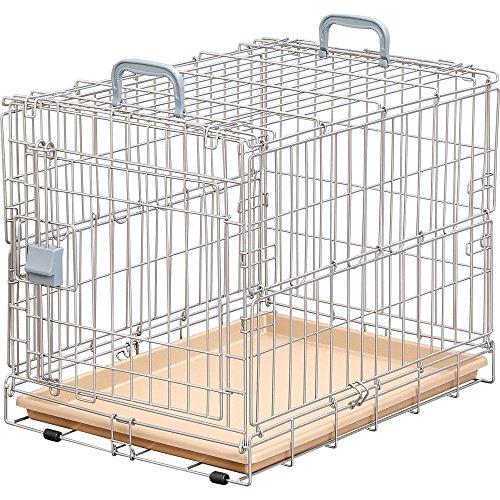 アイリスオーヤマ 犬 猫 ケージ 折りたたみ シルバー/ブラウン 小型犬
