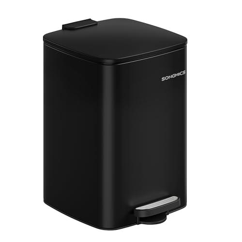 SONGMICS ゴミ箱 スリム 20L ペダル式 蓋付き ステンレス製
