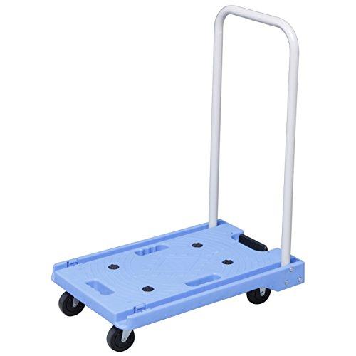 アイリスプラザ 台車 折りたたみ ブルー 耐荷重 100kg コンパクト 軽量 静音 キャスター付き スッキリ収納 スチール製 | 