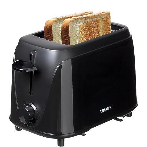 [山善] トースター ポップアップトースター 2枚焼き トースト コンパクト 一人暮らし 焼き色調節機能 6枚切 8枚切 ブラック YUE-75 | 