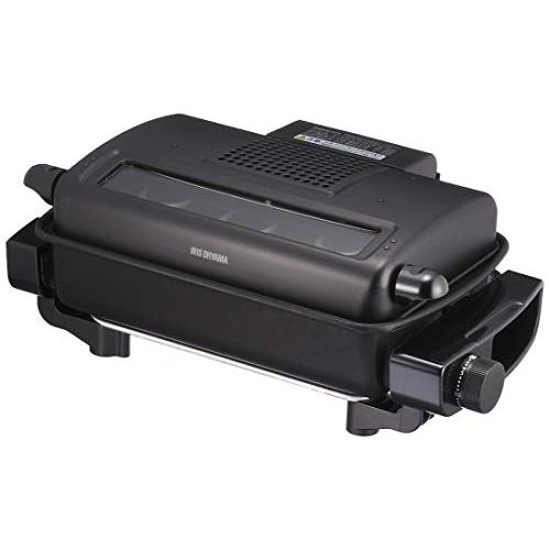 アイリスオーヤマ 魚焼きグリル 無煙ロースター ロースター 平面プレート付 EMT-1103-B ブラック | 