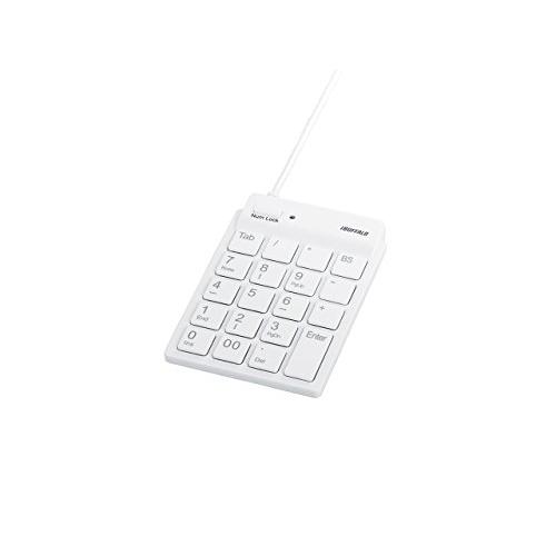 バッファロー BUFFALO スリムテンキーボード Tabキー付き ホワイト BSTK11WH | 