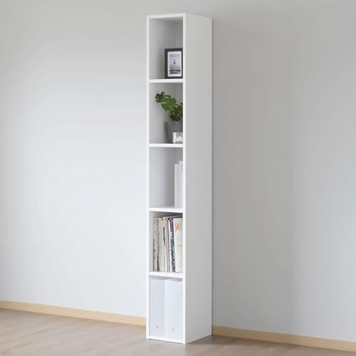 [山善] 棚 本棚 カラーボックス A4ファイル対応 5段 スリム 幅25×奥行29×高さ180cm 耐荷重90kg 横置き 積み重ね可能 収納 | 