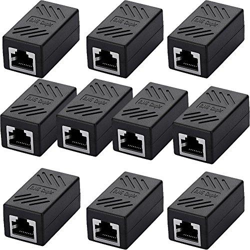 SIENOC RJ45 LANケーブル用中継コネクタ コンパクト ギガビット RJ45 延長 コネクタ プラグ CAT5/CAT6 メス-メス | 