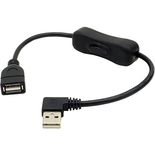 オーディオファン USB 延長ケーブル ON ／ OFF スイッチ付き L字 USB-A オス - メス データ通信対応 L字型D 30cm ブ | 