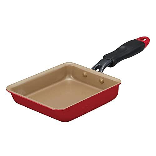 エバークック 卵焼き 13×18cm オール熱源対応(IH対応) 【500日保証】 こげつきにくいフライパン PFOA フリー レッド ドウシシャ | 