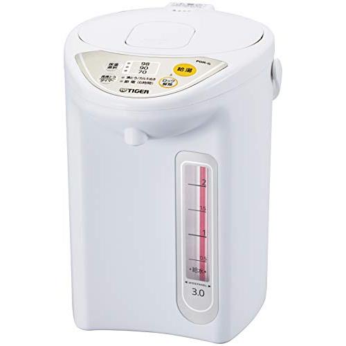 タイガー魔法瓶(TIGER) マイコン電気ポット 保温機能 節電タイマー 3L アーバンホワイト PDR-G300-WU | 