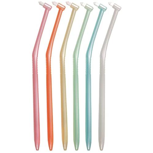 L ＡＰＩＳ：ラピス ワンタフトブラシ やわらかめ 歯科専用 日本製 部分磨き 歯間 スウェーデン式 アソート6本 キャップ付1個 LA-001 | 