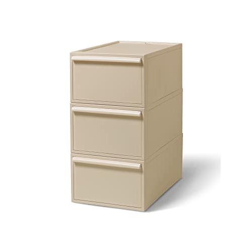 ライクイット (like-it) 収納ケース クローゼットシステム 引出し (M) 3個組 ベージュ CS-D2 3P 奥行き52cm クローゼ | 