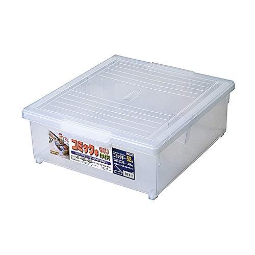 天馬 ロック&仕切り板付きで使い勝手のいい収納ボックス 中身が見えるクリアケース いれと庫 コミック本ワイドサイズ 幅41×奥行46.5×高さ1 | 