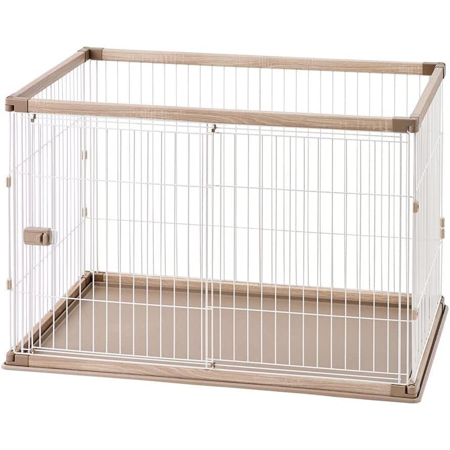 アイリスオーヤマ 犬 サークル ウッディサークル ハイタイプ アッシュグレー 中型犬用 幅120×奥行80×高さ90cm PWSR-1280HV | 