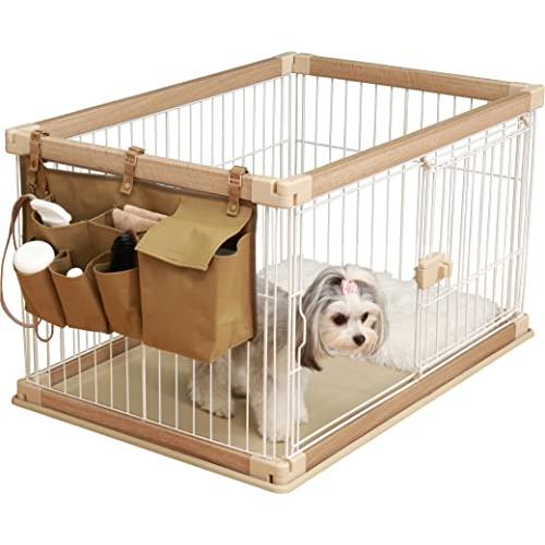 不二貿易 ペットケージ 収納 ポケット 幅54×奥行13×高さ40cm ブラウン ファブリック 長さ調整可能 45368 小型 | 