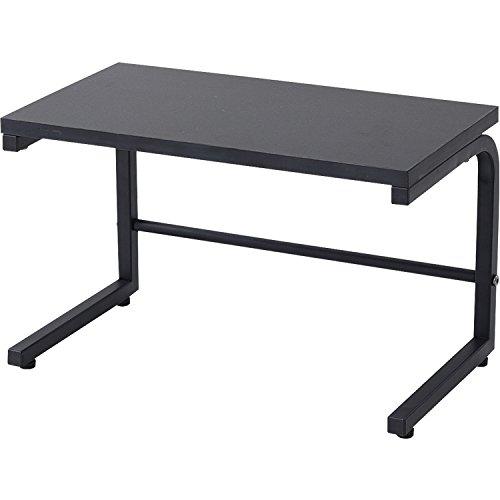 山善 レンジ上ラック 幅40×奥行22×高さ25cm 熱・水に強い アジャスター付き 組立品 ブラック RKS-4022(BK) | 