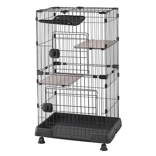 アイリスオーヤマ 猫 ケージ ミニタイプ 2段 ハンモック付き マットグレー アイリスオーヤマ 猫 ケージ ミニタイプ 2段 ハンモック付き マット