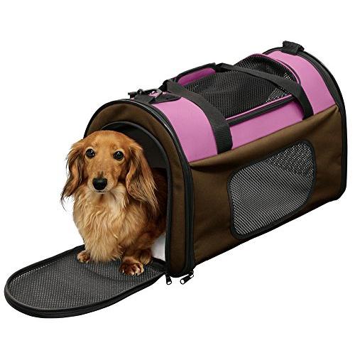 アイリスオーヤマ 犬 猫 キャリー 折りたたみ 収納付 シートベルト固定可 ピンク 小型犬 Mサイズ | 