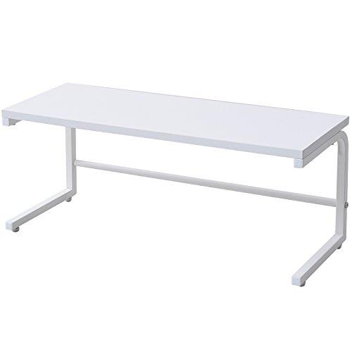 山善 レンジ上ラック 幅60×奥行22×高さ25cm 熱・水に強い アジャスター付き 組立品 ホワイト RKS-6022(WH) | 