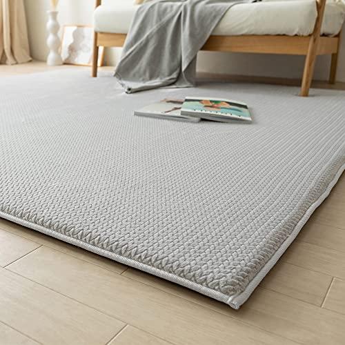アイリスオーヤマ カーペット ラグ ラ・クッションラグ ヘリンボーンベロア 185×185cm 全厚約3cm 滑り止め付き ホットカーペット対応 | 