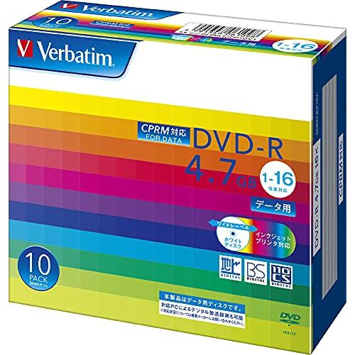 バーベイタムジャパン(Verbatim Japan) 1回記録用 DVD-R CPRM 4.7GB 10枚 ホワイトプリンタブル 片面1層 1- | 