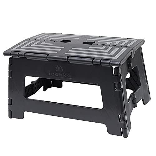 超強力 踏み台 折りたたみ ステップ スツール 脚立 椅子 子供 大人 (ブラック M(高さ22cm)) | 