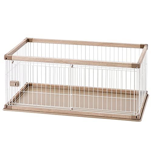 アイリスオーヤマ 犬 サークル ウッディサークル ロータイプ ライトナチュラル 中型犬用 幅120×奥行66.5×高さ55.5cm PWSR-1 | 