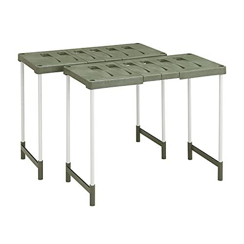 Belca 収納棚 クローゼット・押入れフリーラック ハイタイプ 2台入り 幅76.5-92×奥行37×高さ63・68cm エコグリーン 日本製 | 