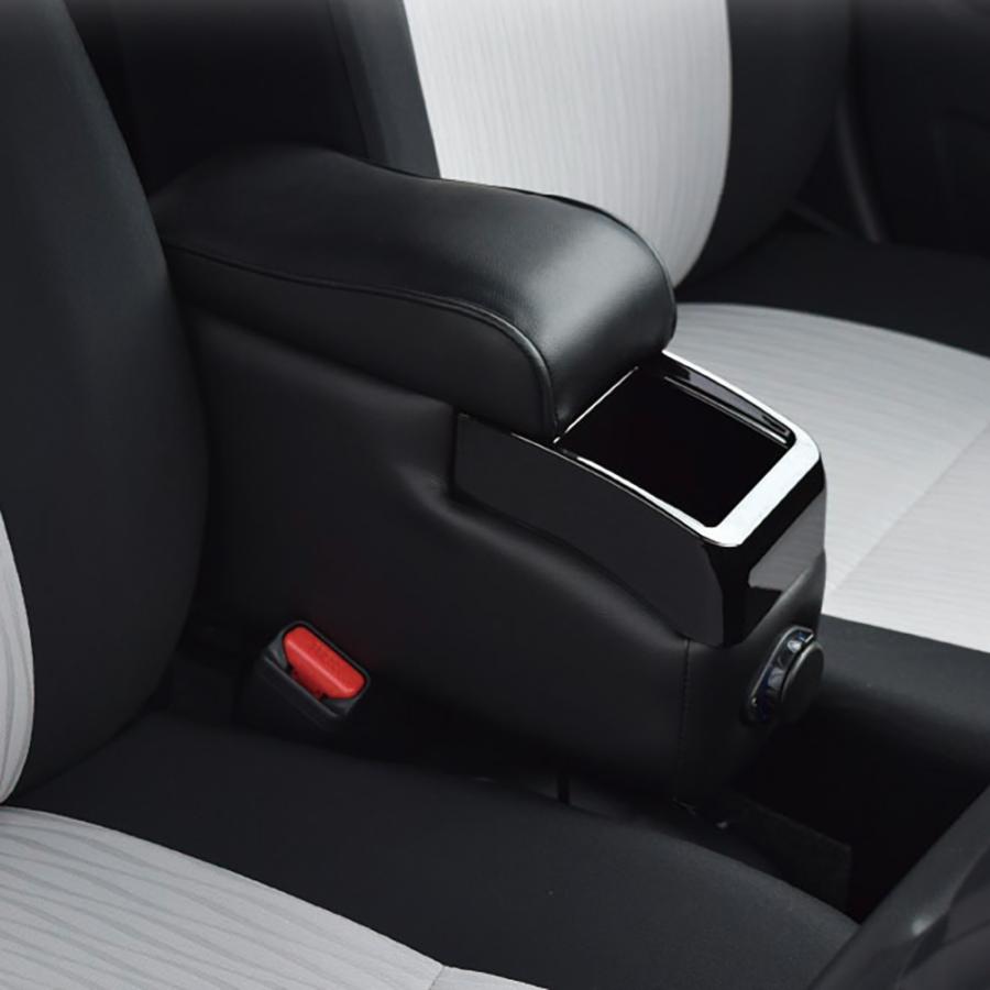 軽自動車 コンパクト車専用 スクエアUSBアームレスト A-342U ミライース アトレーバン ピクシスバン 肘掛け シーエー産商 | シーエー産商 | 04