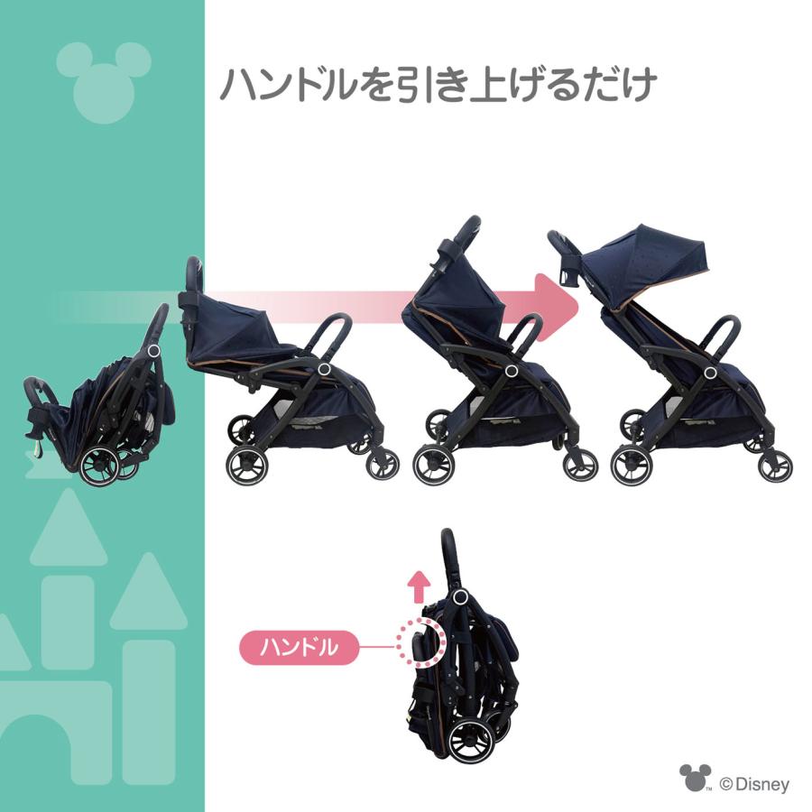 自動でたためるベビーカー/Mickey Mouse ステップ ディズニー 22kg以下 新生児 | Disney | 04