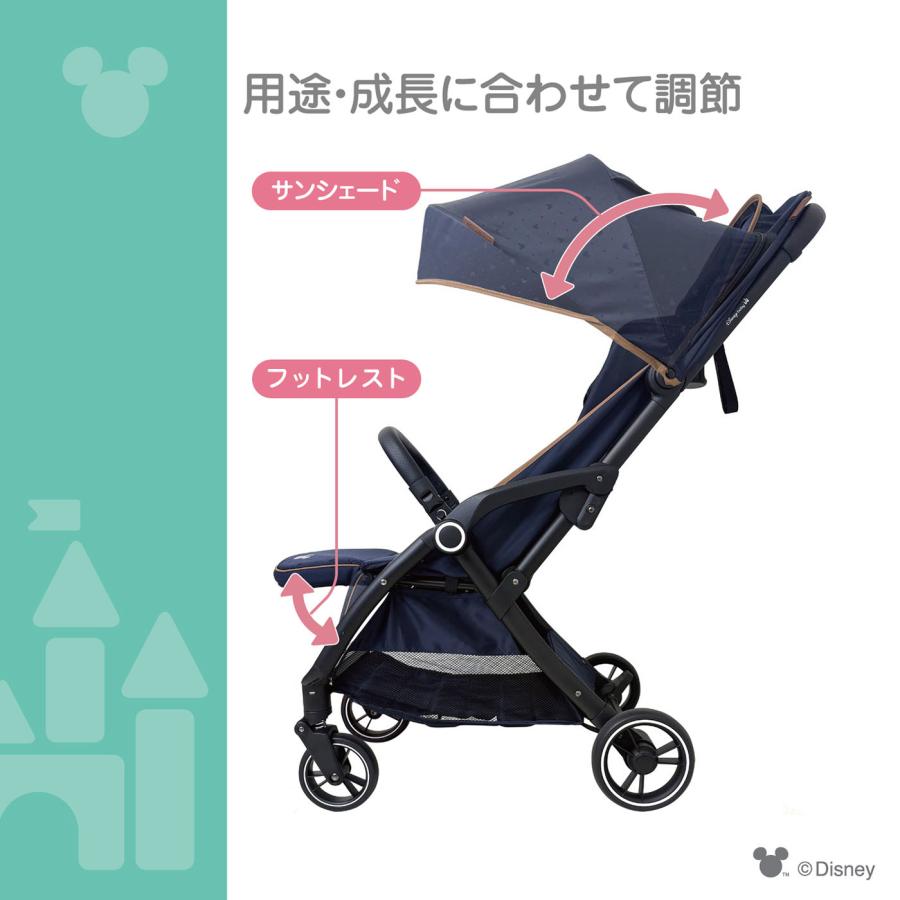 自動でたためるベビーカー/Mickey Mouse ステップ ディズニー 22kg以下 新生児 | Disney | 05