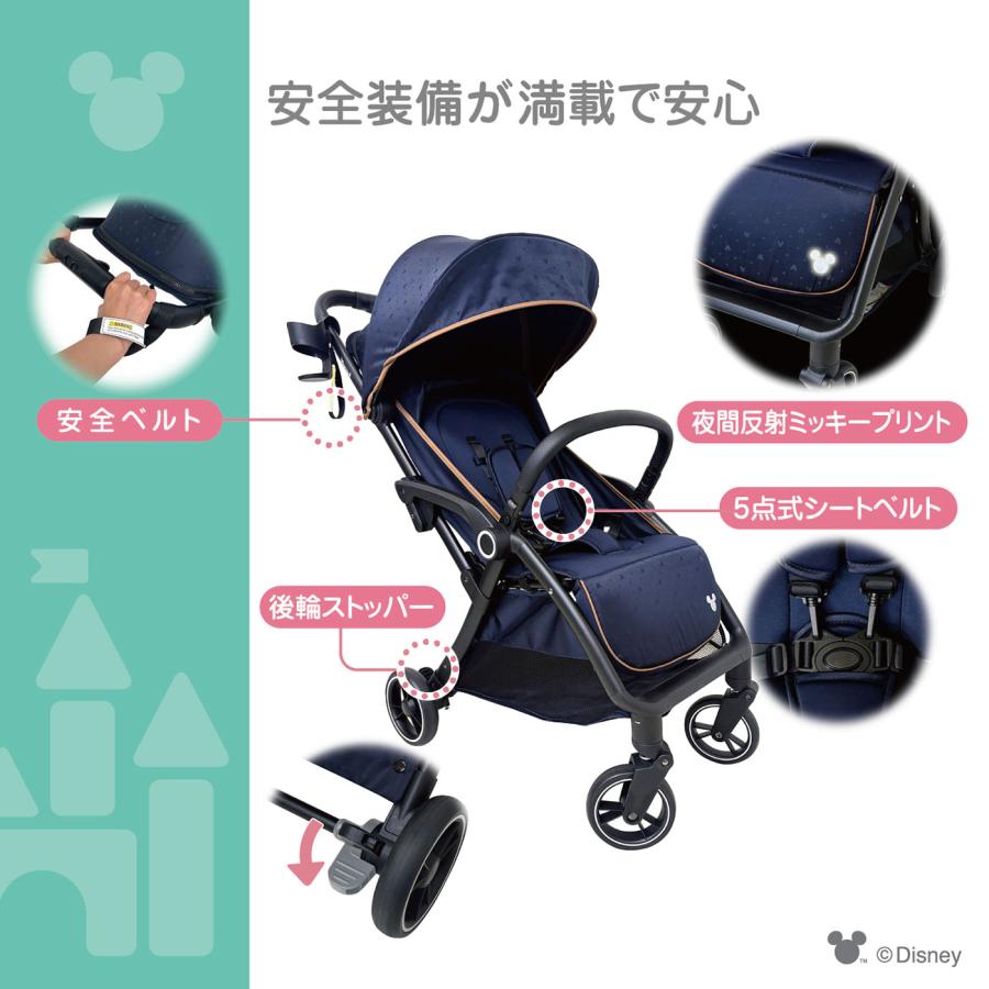 自動でたためるベビーカー/Mickey Mouse ステップ ディズニー 22kg以下 新生児 | Disney | 06
