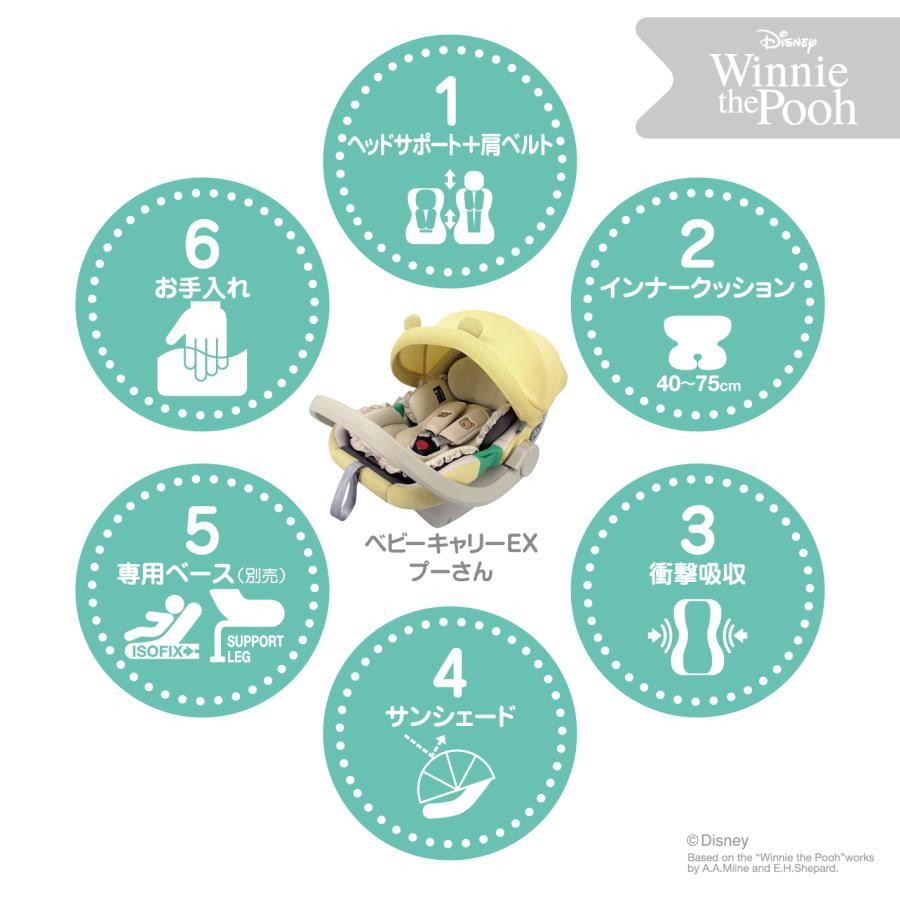 ベビーキャリーEX/プーさん ベビーシート 身長40cm〜87cm未満 新生児 | くまのプーさん | 04