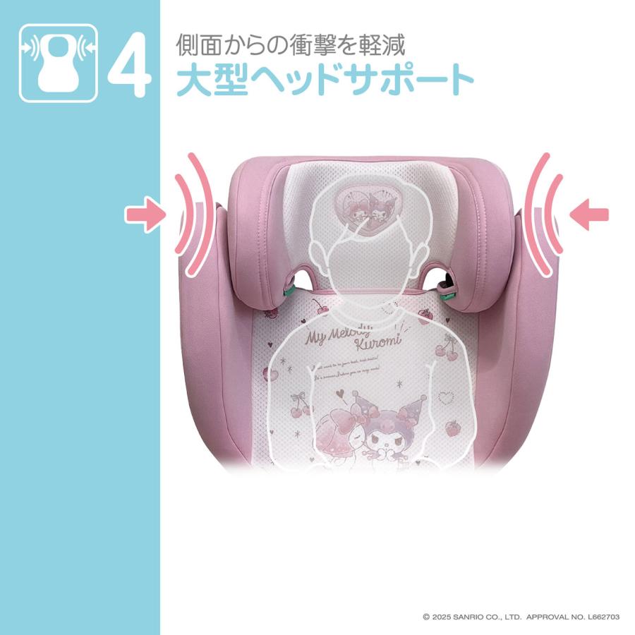 ハイバックFIXコンパクト マイメロディ＆クロミ ISOFIX 100cm〜150cm チャイルドシート | マイメロディ | 07