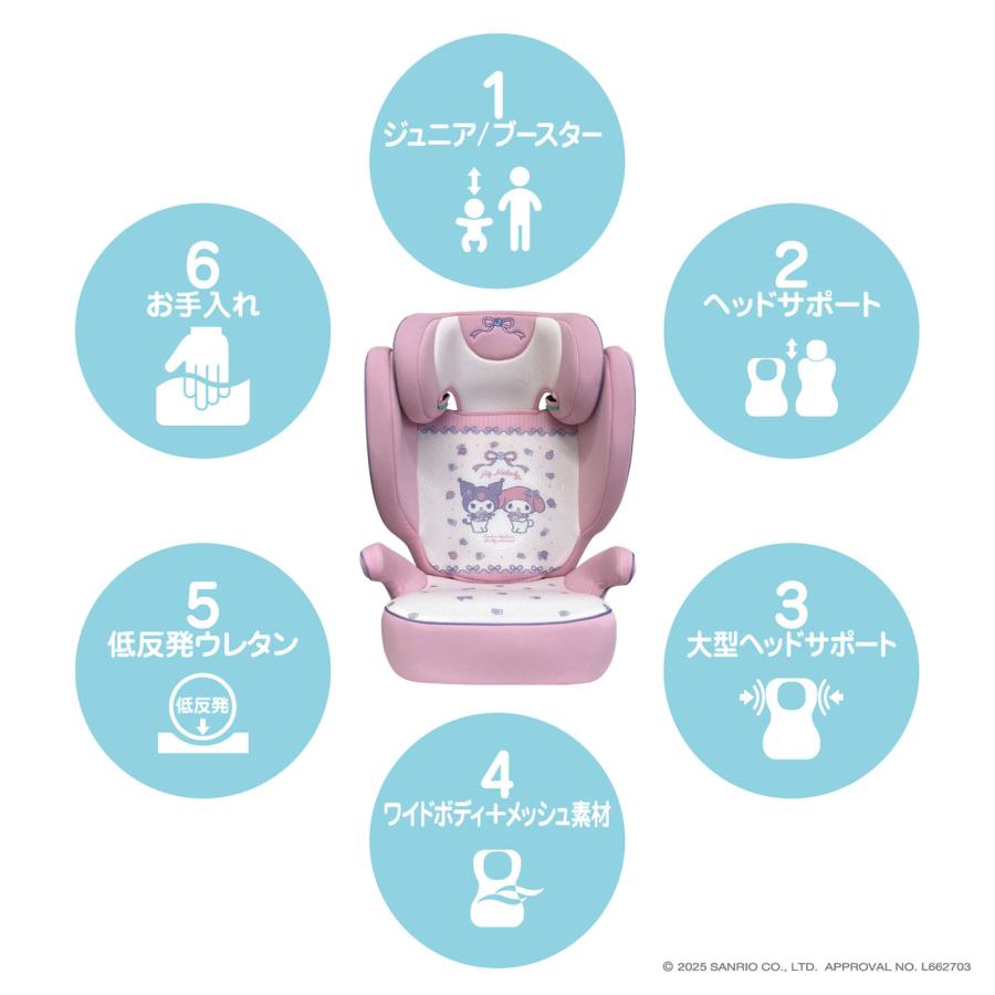 ハイバックジュニア マイメロディ＆フラワー 100cm〜150cm チャイルドシート | マイメロディ | 03