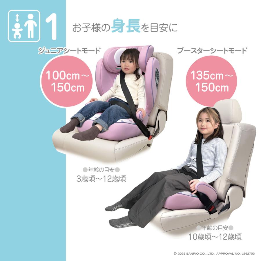 ハイバックジュニア マイメロディ＆フラワー 100cm〜150cm チャイルドシート | マイメロディ | 04