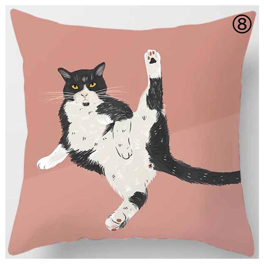 クッションカバー 猫 ネコ 45x45cm おしゃれ かわいい アニマル クッション  ピローケース 雑貨 メール便【 送料無料 】 |  | 10