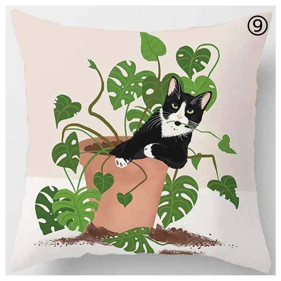 クッションカバー 猫 ネコ 45x45cm おしゃれ かわいい アニマル クッション  ピローケース 雑貨 メール便【 送料無料 】 |  | 11