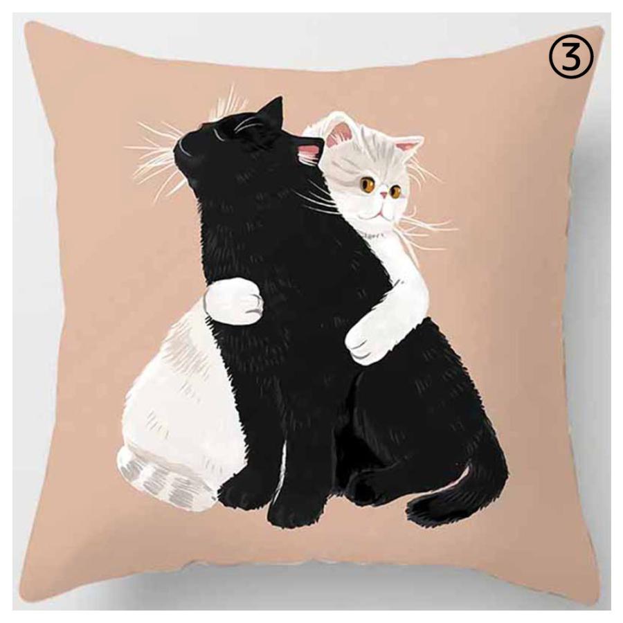クッションカバー 猫 ネコ 45x45cm おしゃれ かわいい アニマル クッション  ピローケース 雑貨 メール便【 送料無料 】 |  | 05