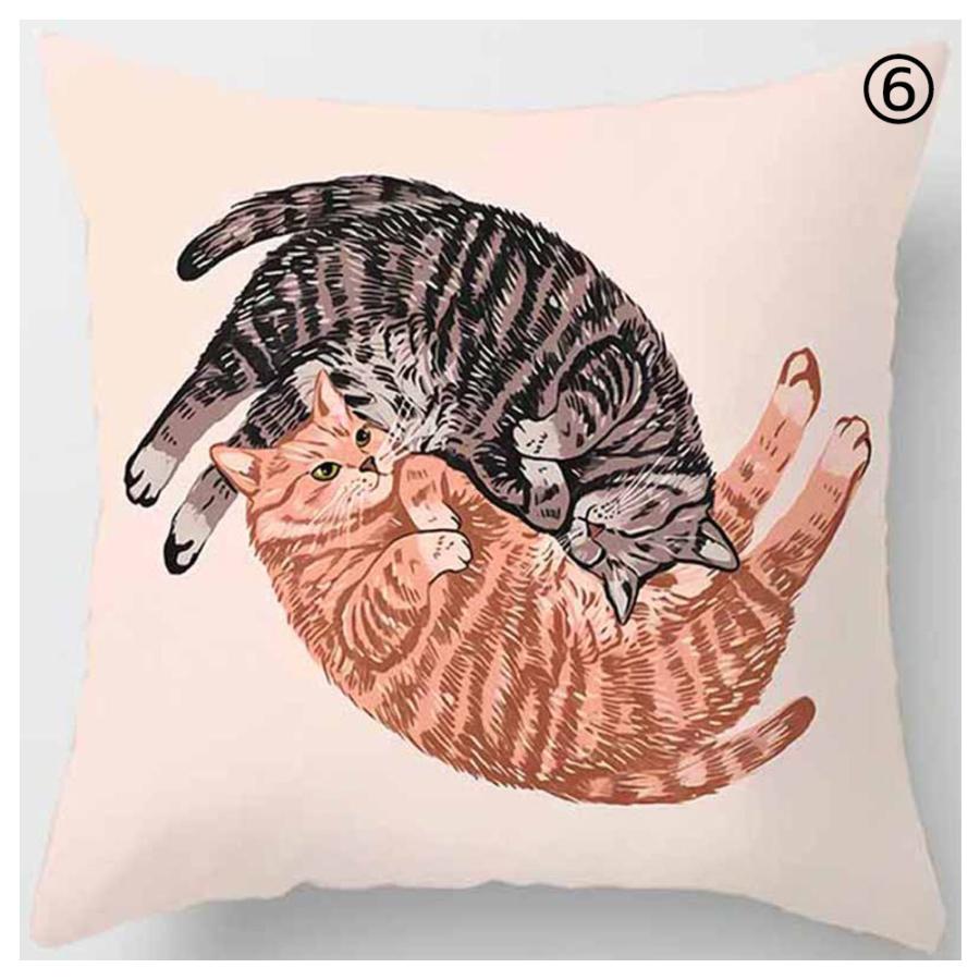 クッションカバー 猫 ネコ 45x45cm おしゃれ かわいい アニマル クッション  ピローケース 雑貨 メール便【 送料無料 】 |  | 08