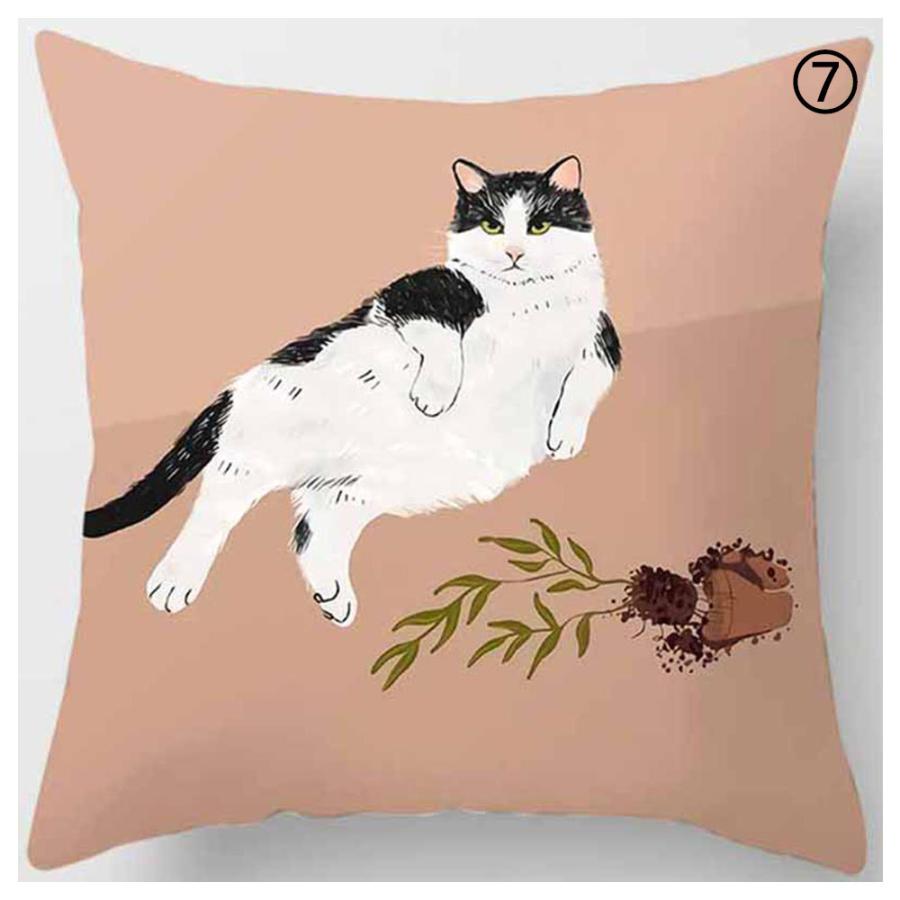 クッションカバー 猫 ネコ 45x45cm おしゃれ かわいい アニマル クッション  ピローケース 雑貨 メール便【 送料無料 】 |  | 09