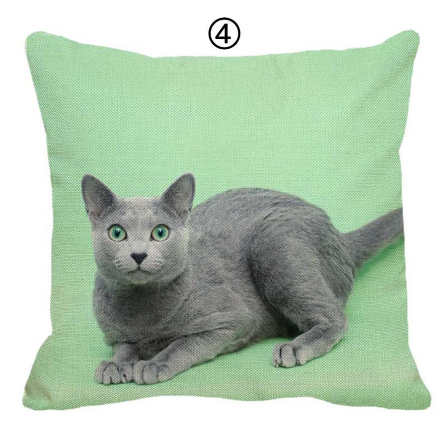 ねこ 猫 ネコ 猫柄 ロシアンブルー クッションカバー 45x45cm おしゃれ かわいい リアル アニマル クッション  ピローケース 雑貨 |  | 05