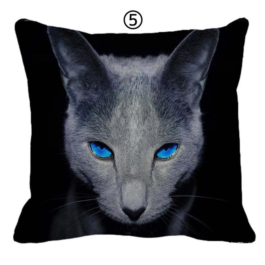 ねこ 猫 ネコ 猫柄 ロシアンブルー クッションカバー 45x45cm おしゃれ かわいい リアル アニマル クッション  ピローケース 雑貨 |  | 06