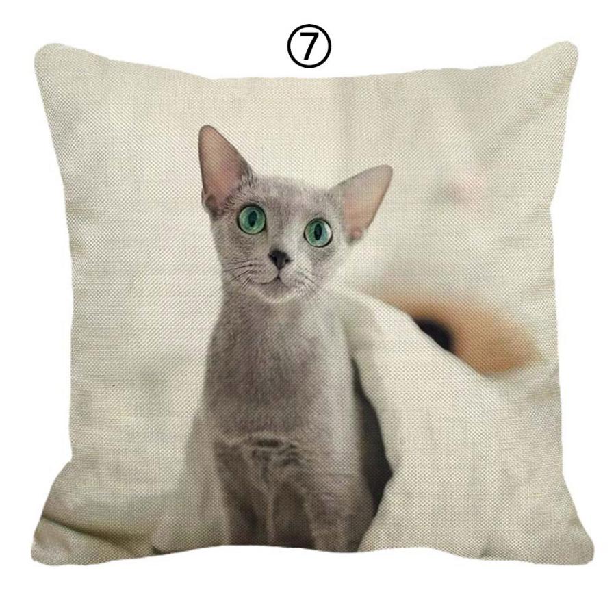 ねこ 猫 ネコ 猫柄 ロシアンブルー クッションカバー 45x45cm おしゃれ かわいい リアル アニマル クッション  ピローケース 雑貨 |  | 08