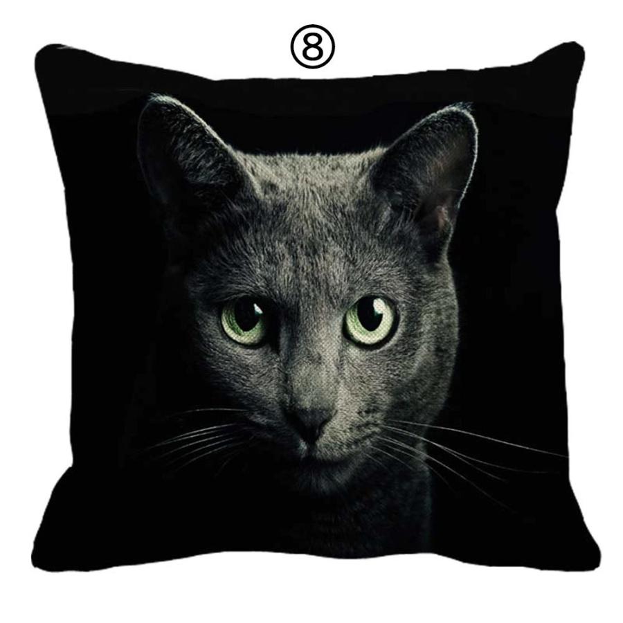 ねこ 猫 ネコ 猫柄 ロシアンブルー クッションカバー 45x45cm おしゃれ かわいい リアル アニマル クッション  ピローケース 雑貨 |  | 09