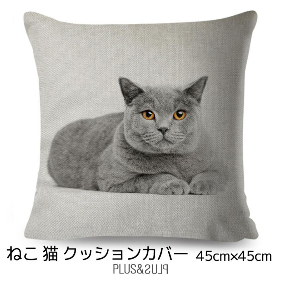 クッションカバー ブリティッシュショートヘア ねこ 猫柄 猫 ネコ シャルトリュー 45x45cm おしゃれ かわいい アニマル クッション ピローケース 41 Plus Plus 通販 Yahoo ショッピング