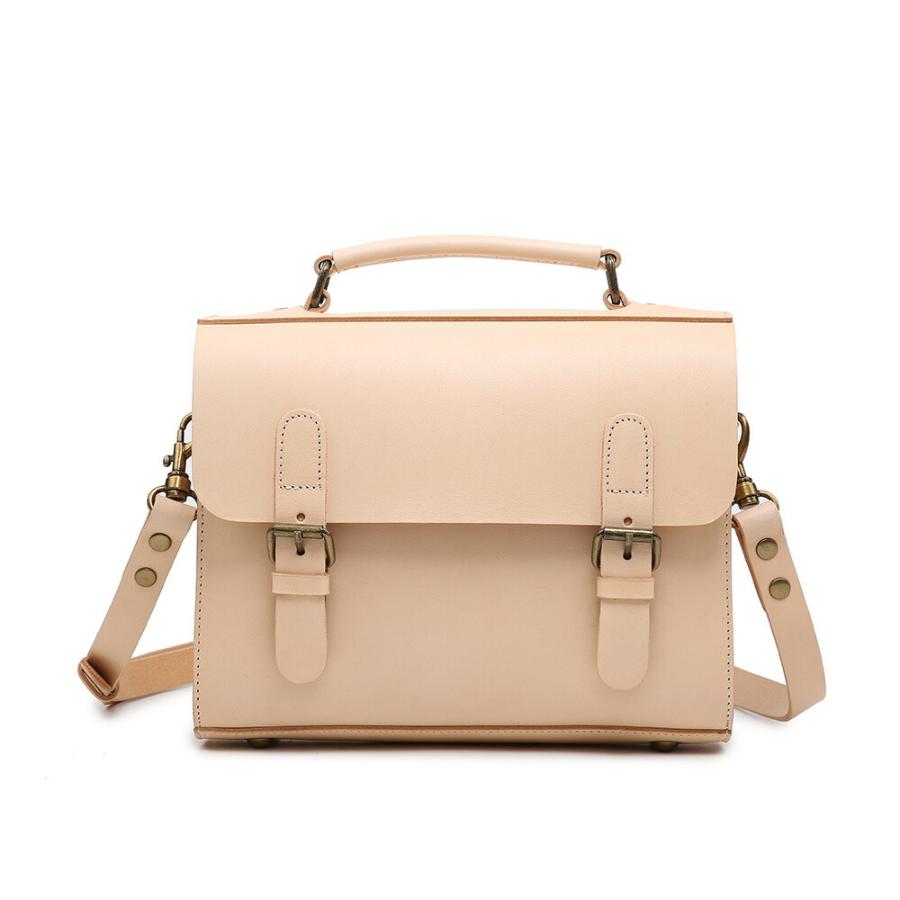 ショルダーバッグ サッチェルバッグ ペールオレンジ レザー ミニショルダー ハンドバッグ レディース メンズ 本革 ヌメ革 斜めがけ 高品質 軽量 |  | 11