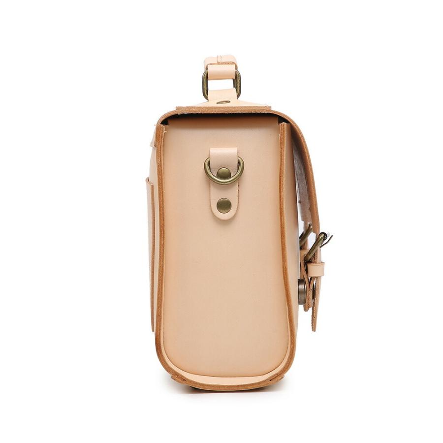 ショルダーバッグ サッチェルバッグ ペールオレンジ レザー ミニショルダー ハンドバッグ レディース メンズ 本革 ヌメ革 斜めがけ 高品質 軽量 |  | 02