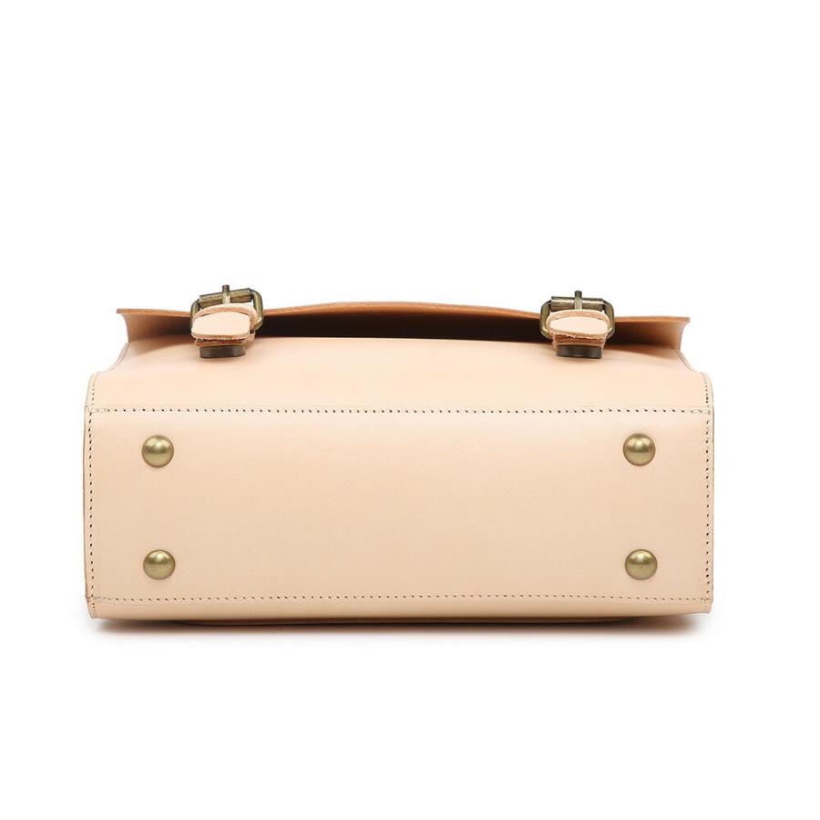 ショルダーバッグ サッチェルバッグ ペールオレンジ レザー ミニショルダー ハンドバッグ レディース メンズ 本革 ヌメ革 斜めがけ 高品質 軽量 |  | 05