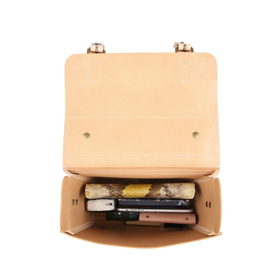 ショルダーバッグ サッチェルバッグ ペールオレンジ レザー ミニショルダー ハンドバッグ レディース メンズ 本革 ヌメ革 斜めがけ 高品質 軽量 |  | 08