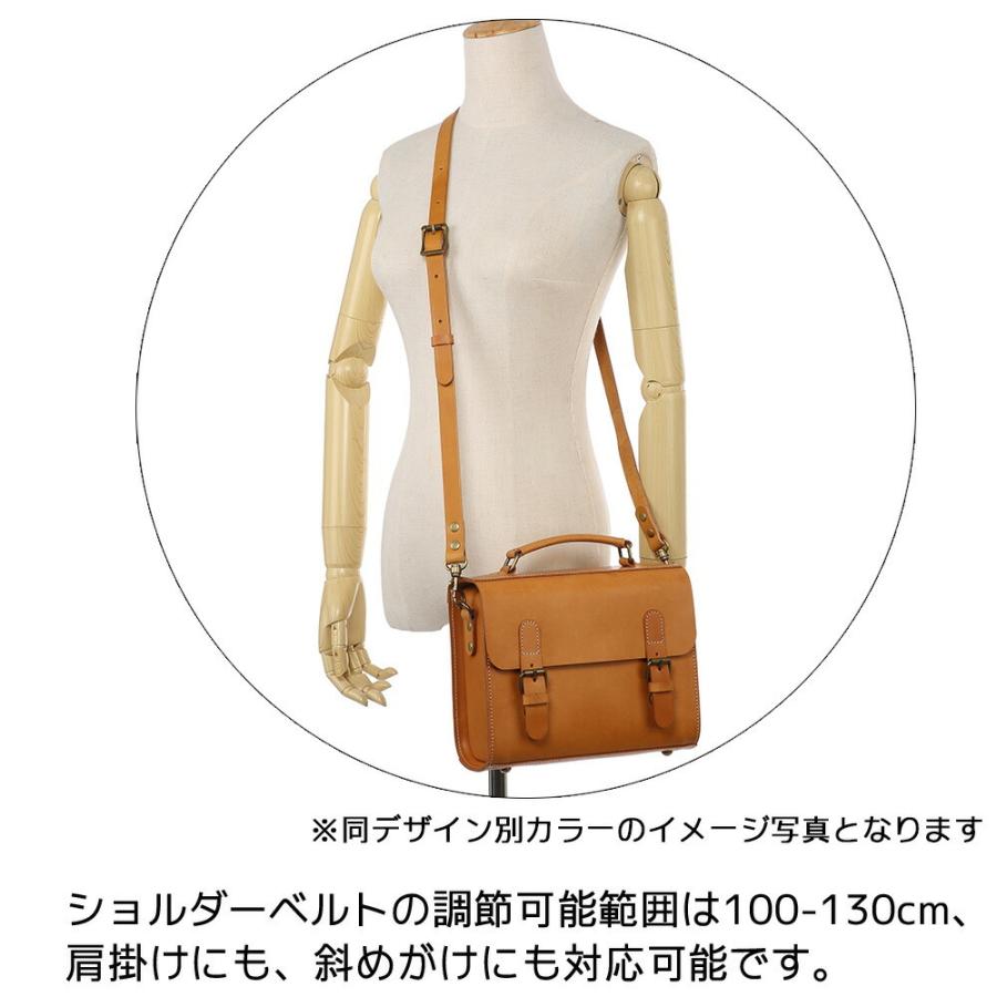 ショルダーバッグ サッチェルバッグ ペールオレンジ レザー ミニ