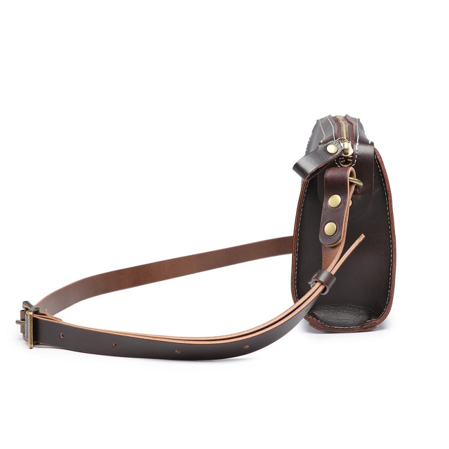 本革 ポシェット ショルダーバッグ ミニショルダー ダークブラン 茶色