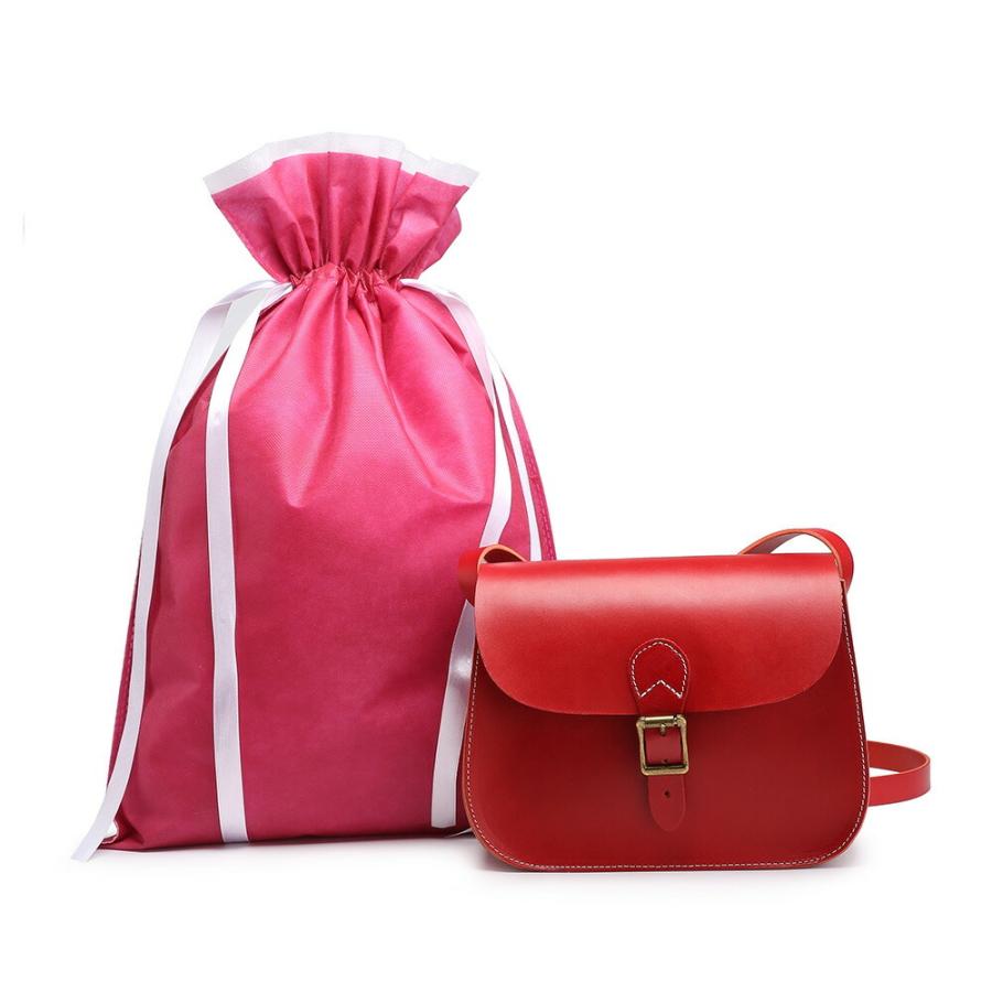 ミニショルダー 本革 レディーズ レッド 赤 ショルダーバッグ ヌメ革